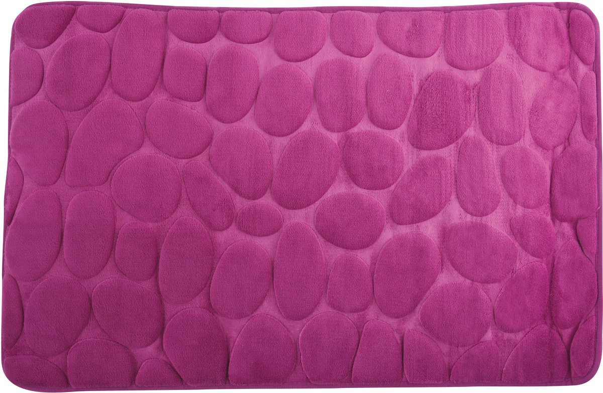 MSV Badmat met antisliponderzijde en kiezelsteendesign in zachte, absorberende kwaliteit voor de badkamer