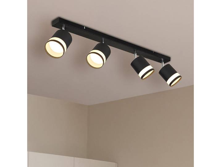 LED-Deckenleuchte 8 x 19 x 80cm Schwarz 4 Eisen, lackiert Acrylglas LED GX53