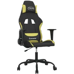 vidaXL Gaming-Stuhl mit Massagefunktion Schwarz und Hellgrün Stoff