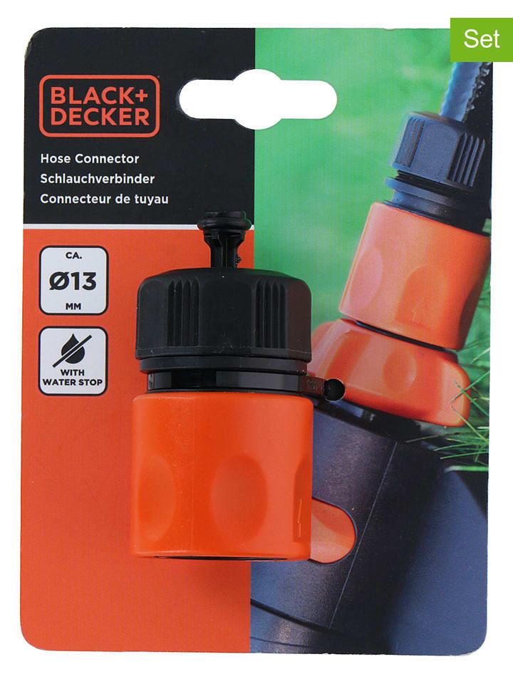 Black & Decker 2er-Set: Schlauch-Schnellkupplungen in Orange - 1/2' - onesize