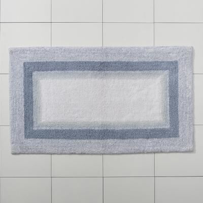 "Wide Width Amore Ombre Bath Rug by BrylaneHome in Harmony Blue (Size 21"" W 34"" L)"