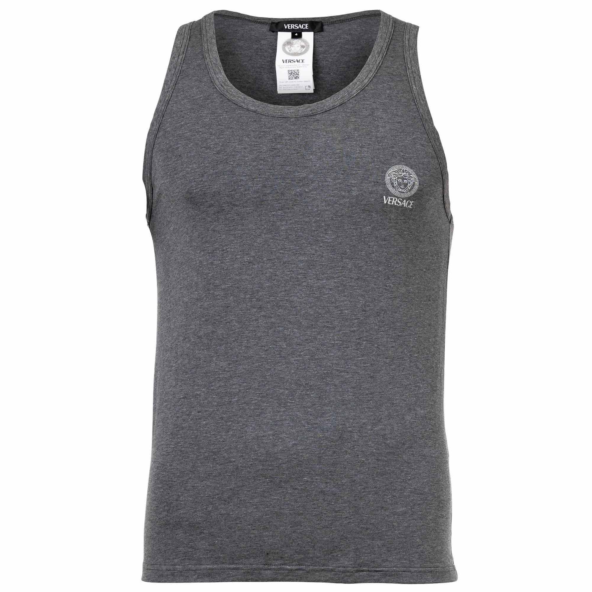 Versace T-Shirt Lange Mouwen Ronde Hals Jersey Topeka Bi-Stretch Katoen Organisch Nieuw Logo Vest