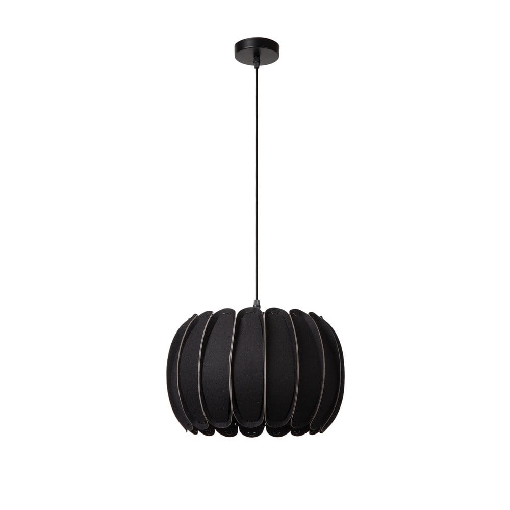 Lucide Hanglamp Spencer zwart modern rond met textiel en metaal