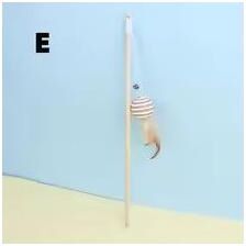 Uplift Picks Wooden Mouse Cat Teaser Rod With Feather Bell For Interactive Kitten Chase Play e