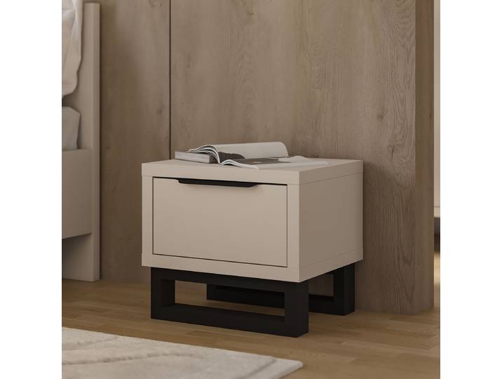Nachtkommode 55 x 49 x 45cm Beige/Kaschmir