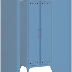Bisley Fern Maxi Kleiderschrank aus Metall | Metallschrank im Retro-Instustrial Design in blau