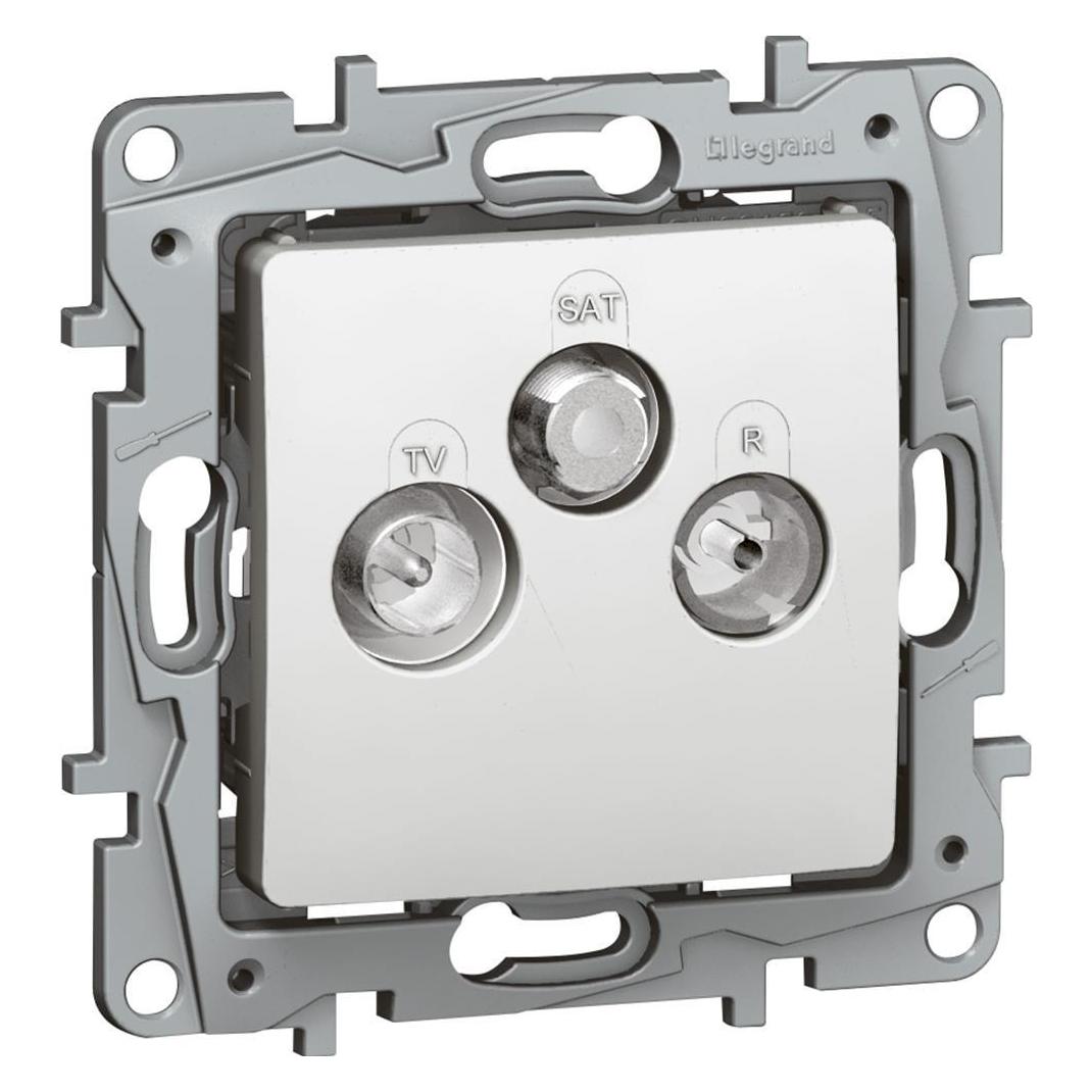Legrand Niloe TV-Radio-SAT Einzeldos 664763 ohne Spreizkrallen ultraweiss (664763)