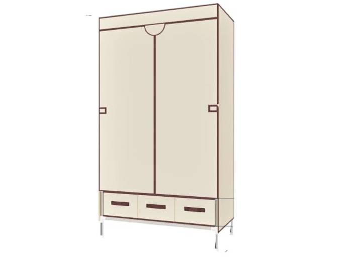 MEYTXOA Tragbarer Schrank 67 Zoll Haushaltsorganisator Mit Platz for Aufhängen von Mänteln und Taschen und 3 Schubladen(Color-01)