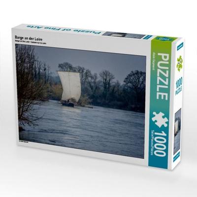CALVENDO Puzzle Barge an der Loire | 1000 Teile Lege-Größe 64x48cm Foto-Puzzle für glückliche Stunden