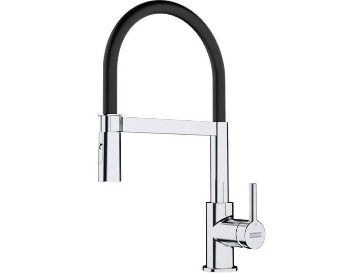 Mitigeur avec douchette semi pro chrome et noir - Franke - 901819 - lina