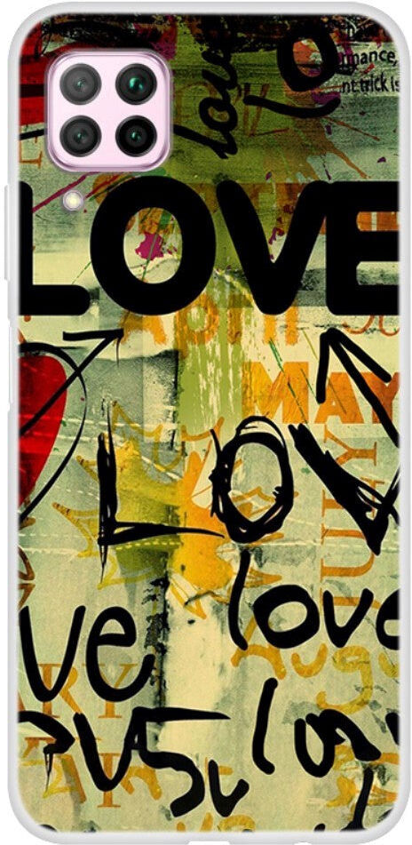 INCOVER Huawei P40 Lite Fleksibelt Plastik Cover - LOVE
