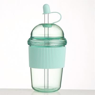 Multicon Wholesale Hub Large Capacity Heat Resistant Boba Tea Straw Cup, Plastic Tumbler With Lid, Coffee Milk Tea & Boba Water blue