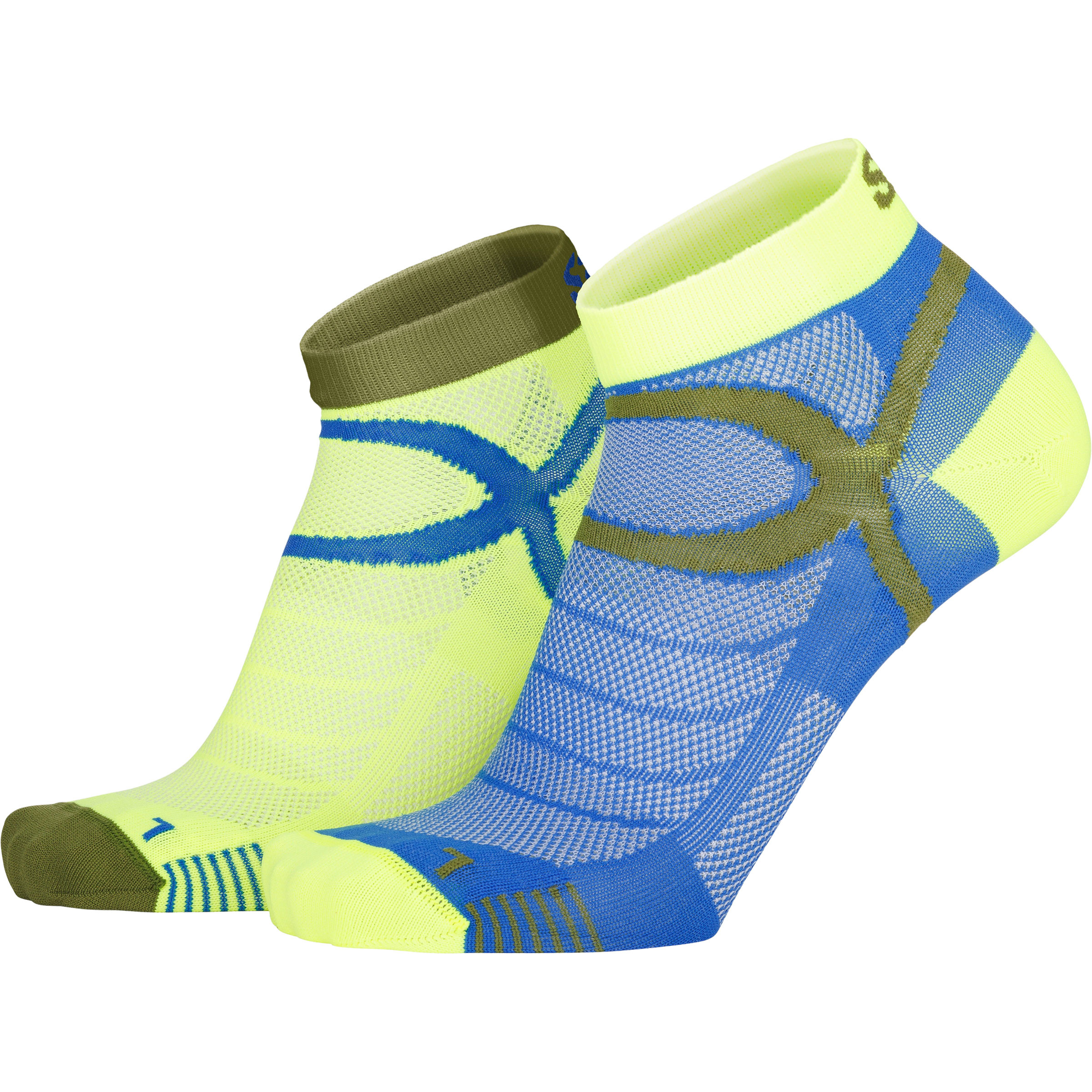 Eightsox Sport Color 3 2er Pack Laufsocken gelb Größe 45 Laufen Atmungsaktiv