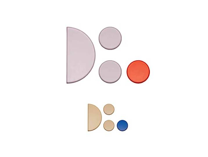 Design Letters Schatz dienblad, 4 stuks, dienblad, ontworpen in Denemarken, decoratief dienblad, gepoedercoat staal, dienblad rond te gebruiken als tray/sieraden bewaren/snackbord