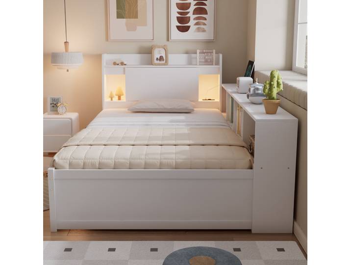 Lit Simple 90x200 Avec Rangements Et Prise Havrya