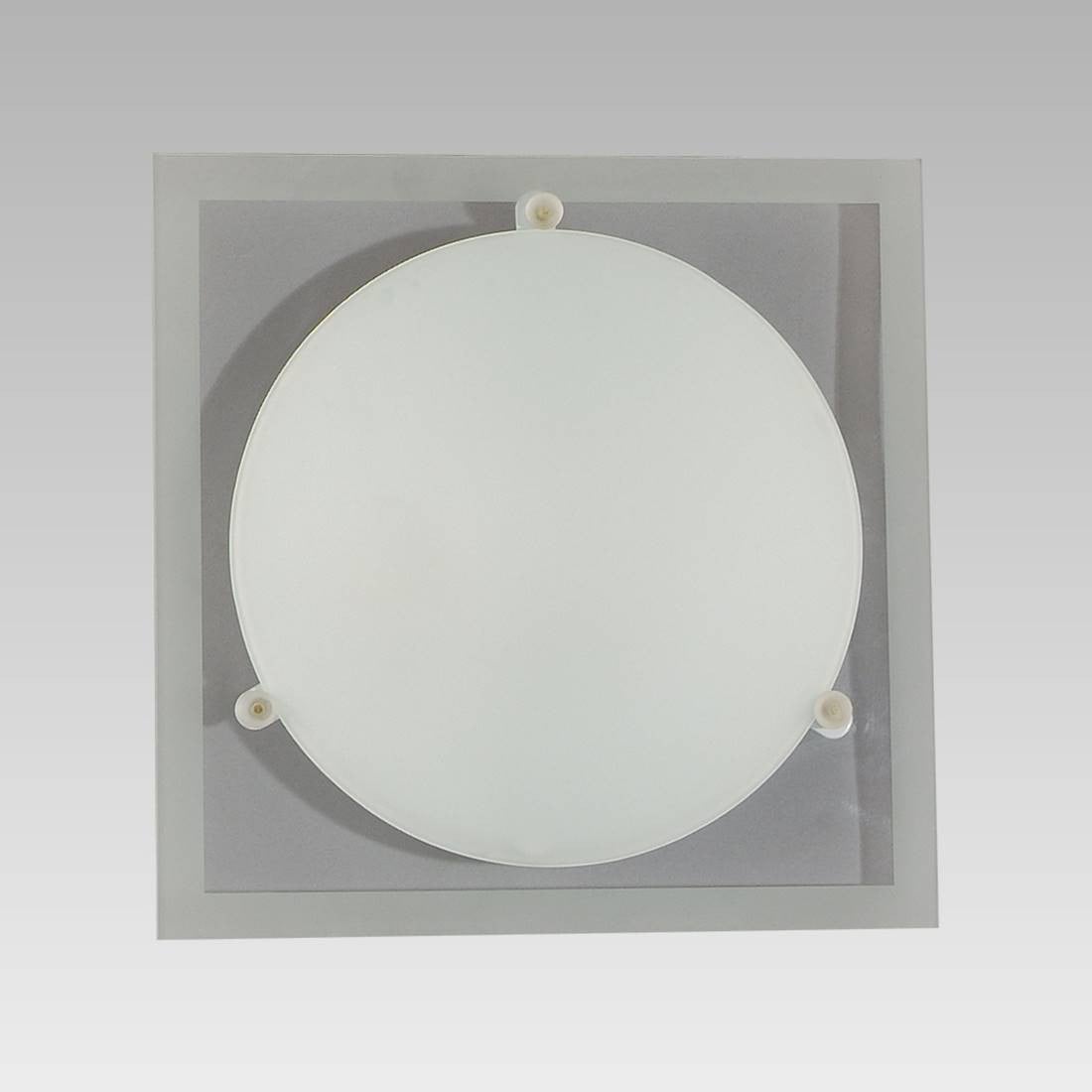 Plafondlamp CONTE in satijnnikkel en glas, 1x E27/40W, dimbaar, H 30 cm x B 30 cm