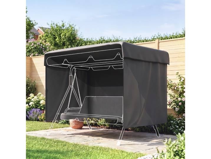 Outsunny Housse Mobilier Extérieur 215x155x150 cm Gris Foncé