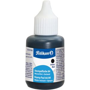 Pelikan Stempelfarbe 84 351460, lösemittelbasiert, schwarz, für Filzkissen, wasserfest, 30 ml