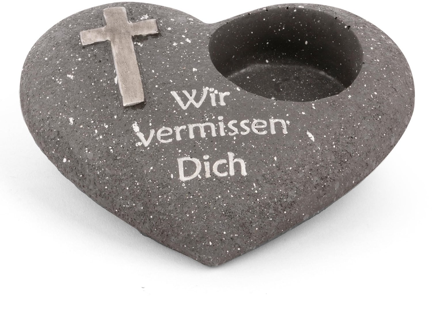Grafsteen Ornament Hart - Weerbestendige Herinneringsdecoratie Anthraciet