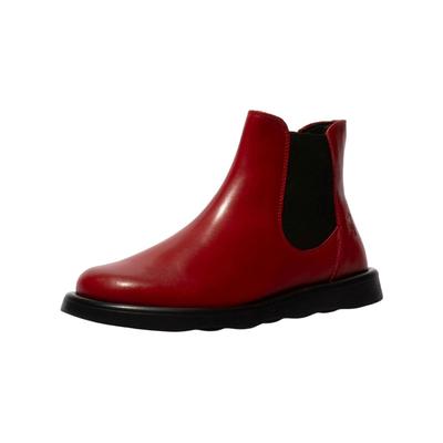 Stiefelette FLY LONDON "Fly London Stiefelette Leder/Textil", Damen, Gr. 37, rot, Leder, Textil, Schuhe Stiefelette