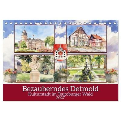 Bezauberndes Detmold (Tischkalender 2027 DIN A5 quer), CALVENDO Monatskalender
