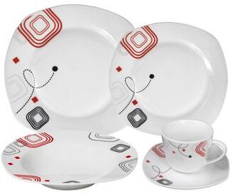 Lorren Home Trend Porcelain Geo Dinnerware 16-piece Set