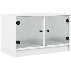 vidaXL TV-Schrank mit Glastüren Weiß 68x37x42 cm