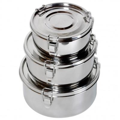 Basic Nature - Edelstahl Food Container - Essensaufbewahrung Gr 0,5 l grau/schwarz