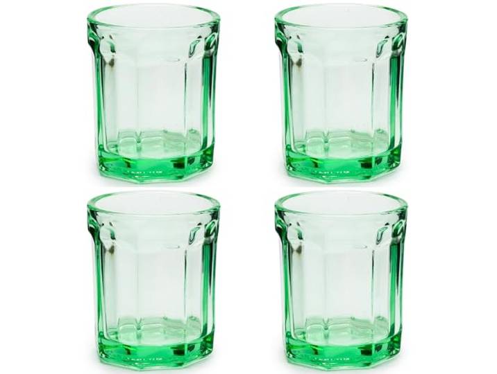 Serax Paola Navone Lot de 4 verres à eau vert transparent sans couvercles Verres à eau vert transparent sans couvercles Essentiels pour la maison\, cuisine\, boissons\, jus\, café