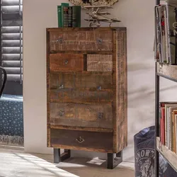 Schlafzimmer Kommode aus Mangobaum Recyclingholz Schubladen