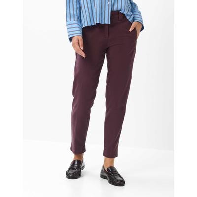 3/4-Hose BRAX "Style MARON S", Damen, Gr. 46, Normalgrößen, braun (dunkelviolett), Web, 61% Baumwolle, 36% Lyocell, 3% Elasthan, Hosen