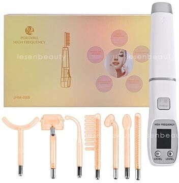 Uplifted Goods High Frequency Facial Wand With Screen Display Neon Electro Therapy For Wrinkle And Acne Care us Plug