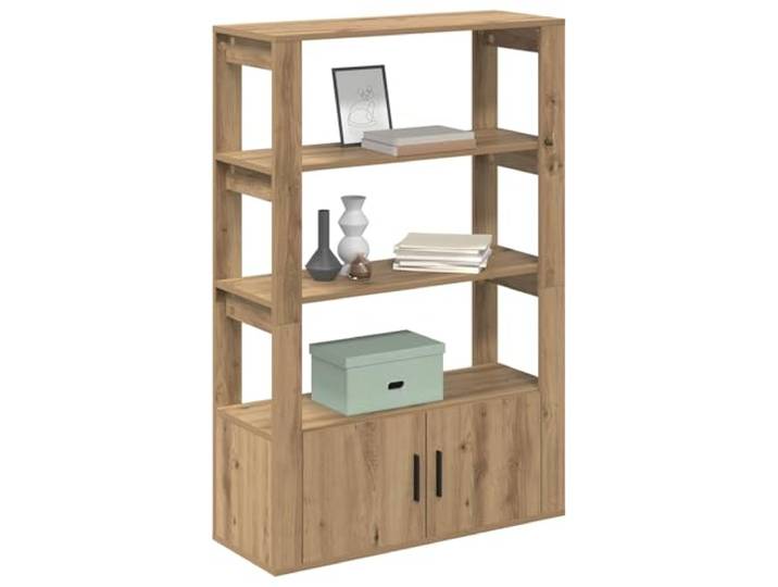 KTHLBRH Sideboard Eiche Handwerk 80 x 30 x 119,5 cm Mehrschichtiges Holz, 3 Einlegeböden, 2 Türen, Wohnzimmerschrank, einfache Montage