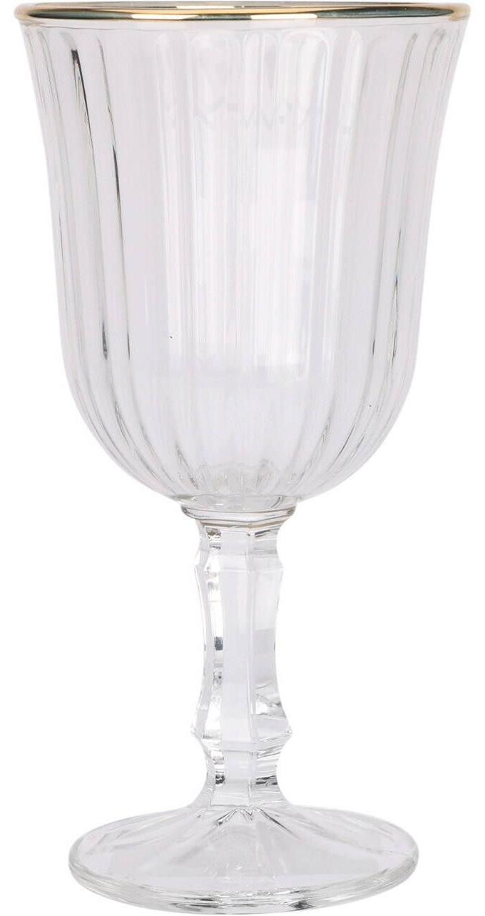 EH Excellent Houseware Gekristalliseerd wijnglas met gouden rand, 240 ml