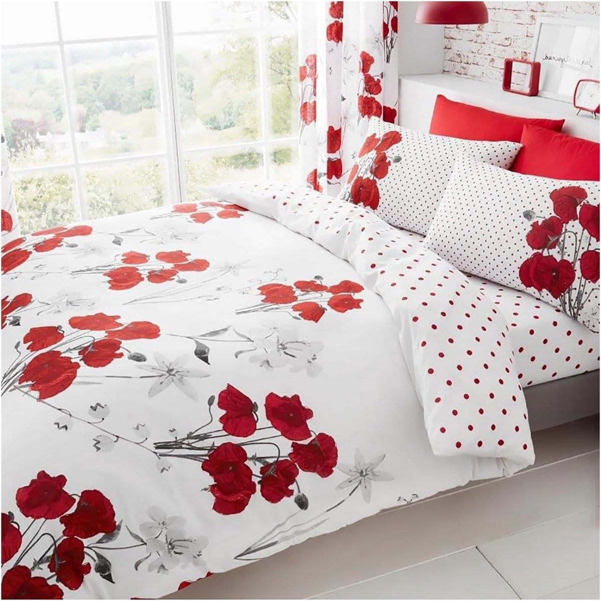 Omkeerbaar Dekbedovertrek Set Rood 200x200 cm
