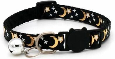 Uplifted Finds Adjustable Footprint Breakaway Cat Collar black B
