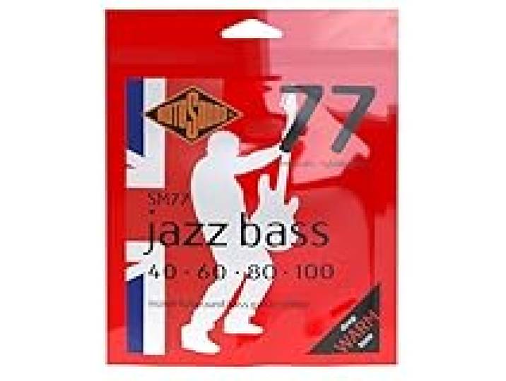 Rotosound Cordes pour Basse Électrique JAZZ 77 MONEL FLATWOUND 4-cordes SM77 FLATW Hybrid 40-100