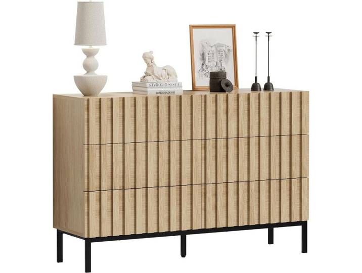 UEV Kommode schmal mit Schubladen, Sideboard für Wohnzimmer Schlafzimmer Flur (Packung, Aufbewahrungsschrank), Kippsicherung, Aufbewahrungskommode, TV Board Schubladenschrank Buffet