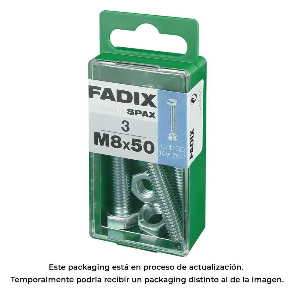 Fadix Box s 3 Stück. metrische Schraube cab hex+Zinkmutter m 8x50mm (M8) (49407675)