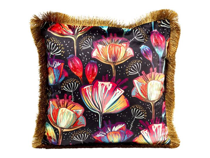 Coussin décoratif Fleurs de la Jungle Multicolore 45 x 45 x 15cm Polyester