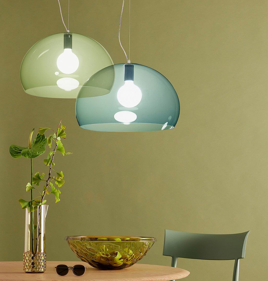 Kartell Fly Pendelleuchte (petrolblau transparent) petrolblau transparent