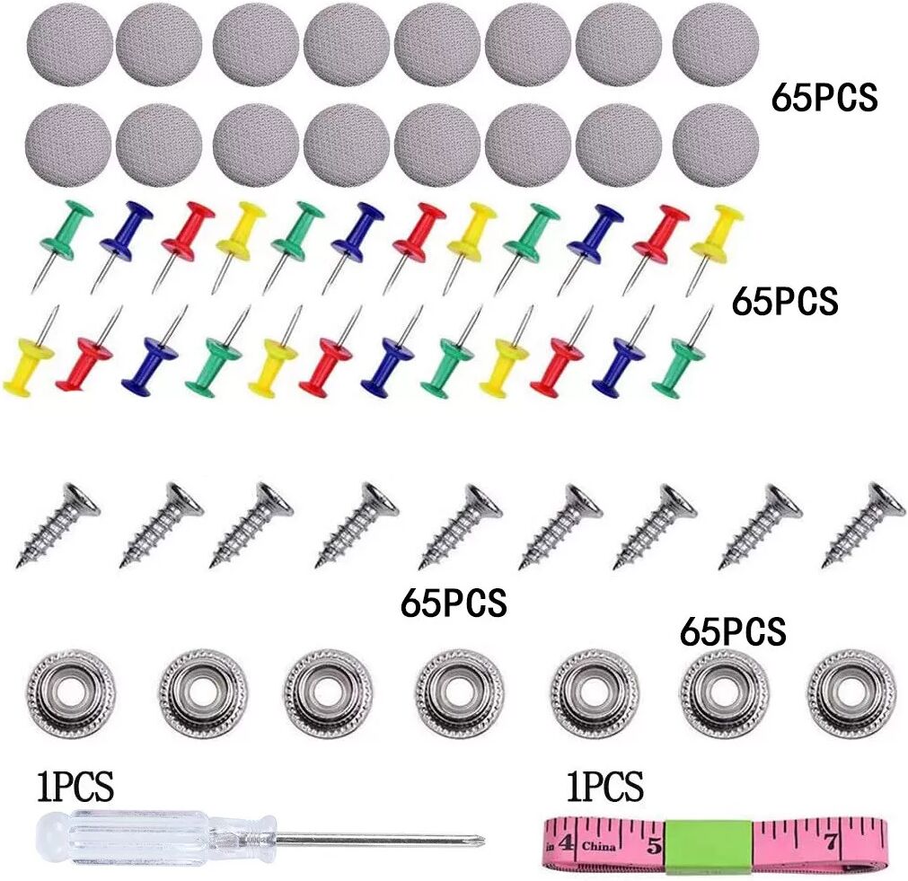 INF Kit de réparation de ciel de toit de voiture 65pcs avec attaches, punaises et outils