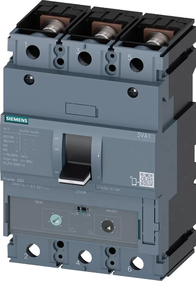 Siemens MCCB_IEC_BG250_200A_3P_36KA_TM_ ATAM, IP40