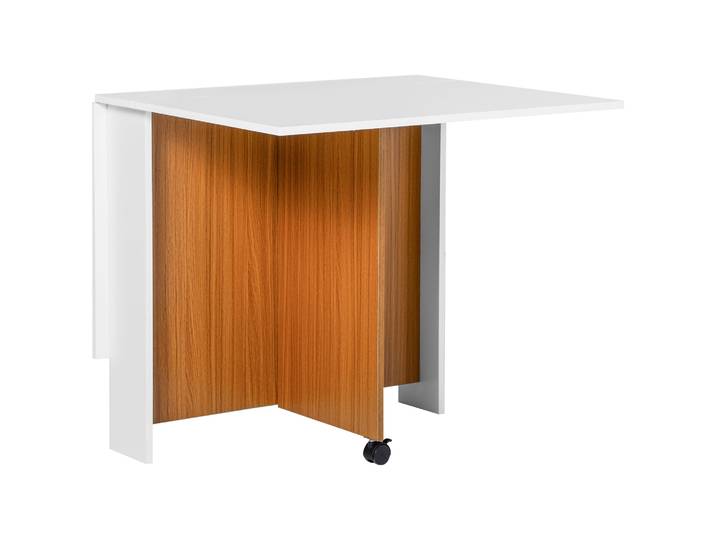HOMCOM table pliante à roulettes étagère multifonctionnelle pour salle à manger