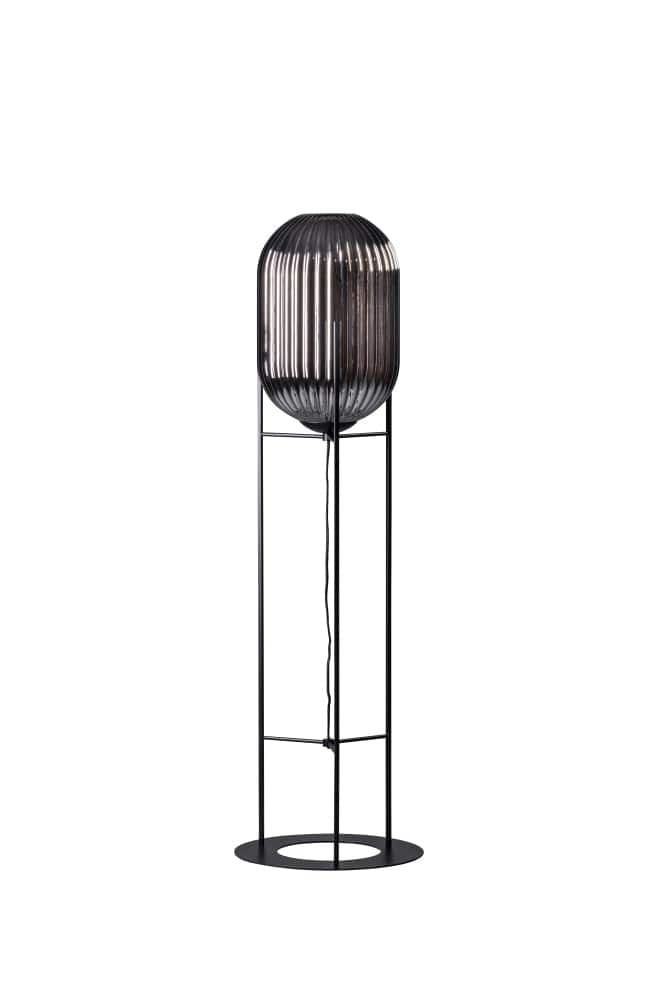 ETH Glamm Vloerlamp zwart met spiegelglas, Hoogte: 136 cm