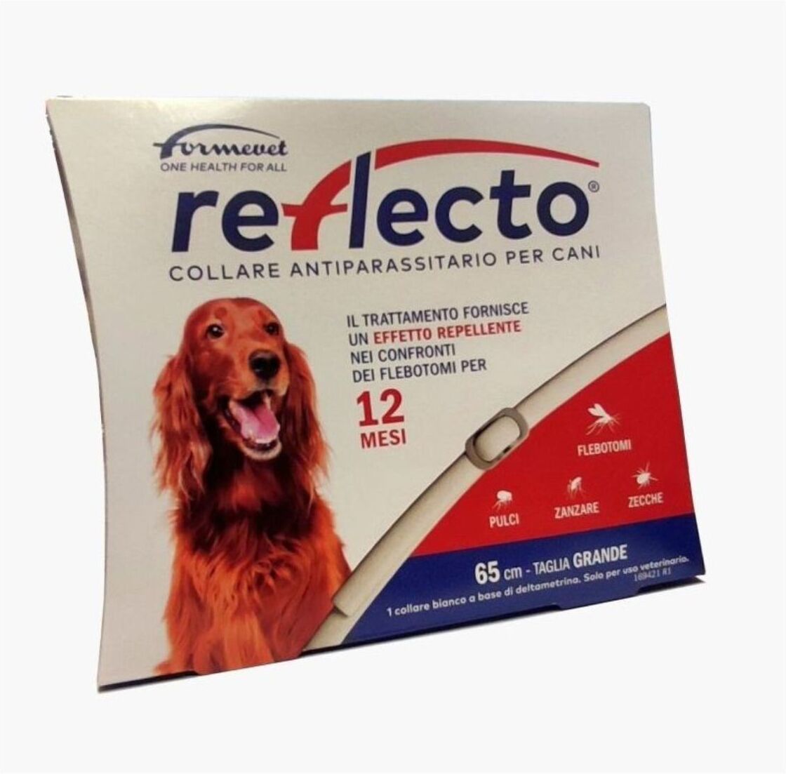 Formevet SCADENZA 08/2026 Reflecto Collare Antiparassitario per Cani di Taglia GRANDE Reflecto 65 cm