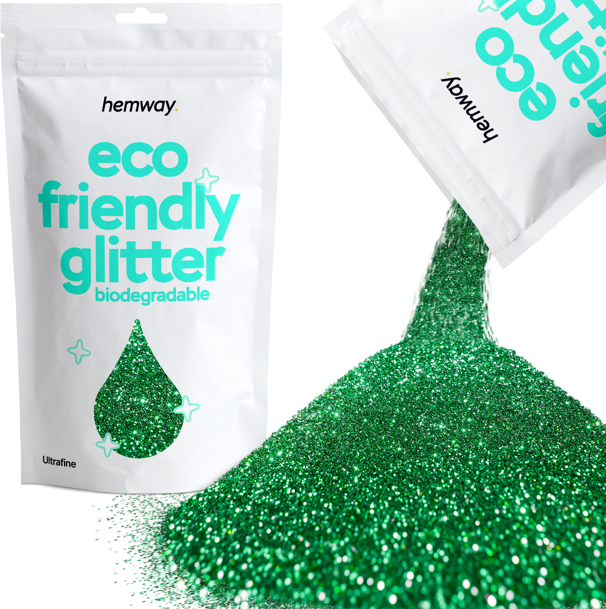 Hemway Biodegradable Eco Friendly Glitter 100g / 3.5oz   Emerald Green   DIY, Decoration, Arts & Crafts - Emerald Green - Ultrafine 100g