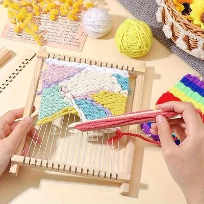 Uplift Picks Wooden Tapestry Weaving Loom Kit For Easy Beginner Fiber Art Projects Wooden Tapestry Weaving Loom Kit For Easy Beginner Fiber Art Projects