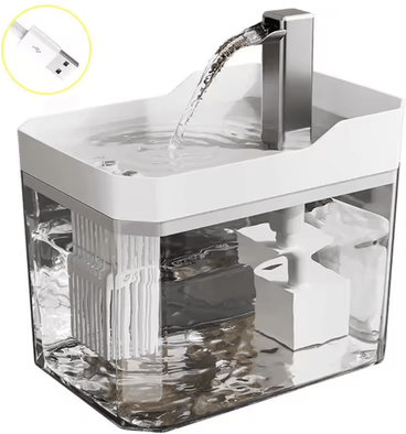 Inspire Picks USB Cat Water Fountain Automatic Filtered Recirculating Pet Water Dispenser white l 1.5l