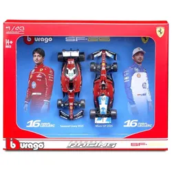 Bburago F1 2 Pack Ferrari SF-25 Charles Leclerc 16 Scala 143